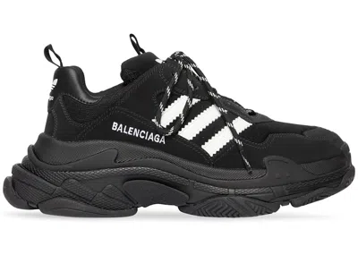 Pre-owned Balenciaga X Adidas Triple S (women's) Sneakers In Black/white In Multi