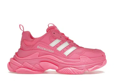 Pre-owned Balenciaga X Adidas Triple S (women's) Sneakers In Neon Pink/white