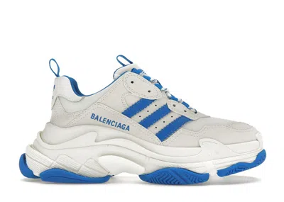 Pre-owned Balenciaga X Adidas Triple S (women's) Sneakers In White/blue In Multi