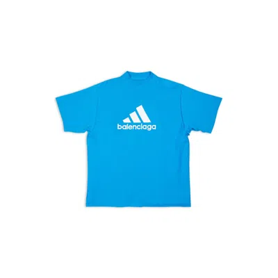 Pre-owned Balenciaga X Adidas Unisex T-shirt Oversized In Blue