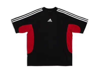 Pre-owned Balenciaga X Adidas Women's Medium Fit T-shirt In Black Red