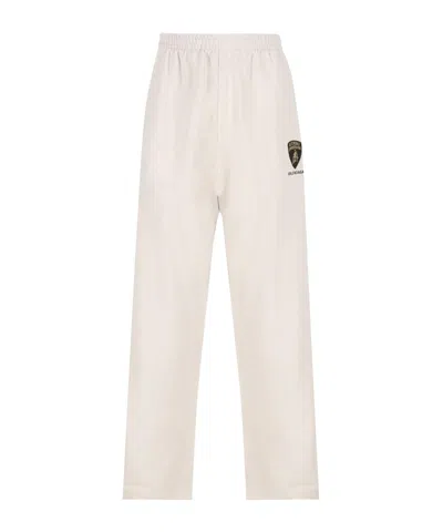 Balenciaga X Automobili Lamborghini Collaboration Oversized Trousers In White