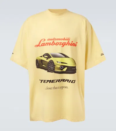 Balenciaga X Automobili Lamborghini Oversized Jersey T-shirt In Yellow