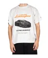 Balenciaga Lamborghini Oversized Printed Cotton-jersey T-shirt In White