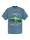 Balenciaga Lamborghini Oversized Printed Cotton-jersey T-shirt In Blue