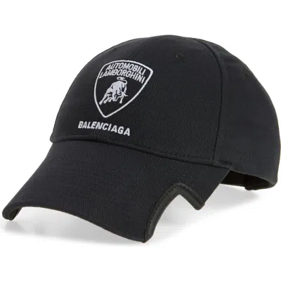 Balenciaga X Automobili Lamborghini Logo Embroidered Adjustable Baseball Cap