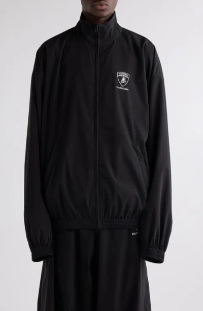 BALENCIAGA BALENCIAGA X AUTOMOBILI LAMBORGHINI LOGO EMBROIDERED TRACK JACKET
