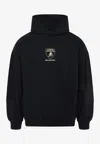 Balenciaga Black Hoodie With Fixed Hood And Logo Print On The Front In Cotton Man In Black