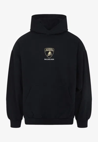 BALENCIAGA X AUTOMOBILI LAMBORGHINI LOGO HOODED SWEATSHIRT