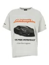 Balenciaga X Automobili Lamborghini-print Asymmetrical T-shirt In Black