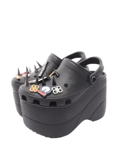 Pre-owned Balenciaga X Crocs 2010s The Foam Platform Mules In Black