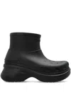 Balenciaga Black Crocs Edition Rubber Boots In Black