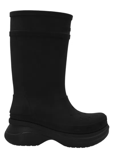 Balenciaga X Crocs Boots In Black