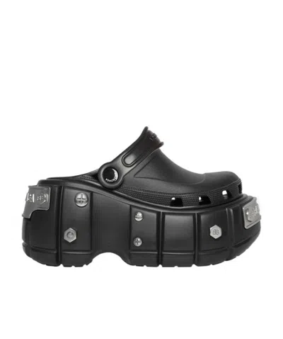 Balenciaga X Crocs Hardcrocs Sandals In Black