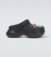 Balenciaga Platform Sandals Embellished Ventilation Holes In Black
