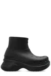 Balenciaga + Crocs Eva Rubber Platform Ankle Boots In Black