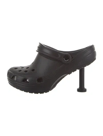 Pre-owned Balenciaga X Crocs Madame Rubber Pumps Rubber Mules In Black