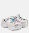 Balenciaga X Crocs Platform Embellished Mules In Silver
