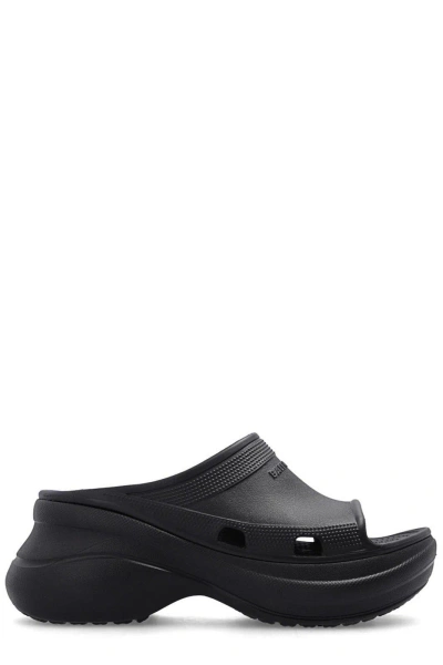 Balenciaga X Crocs Platform Sandals In Black