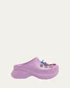 Balenciaga X Crocs Rubber Clog Platform Mules In Lilas