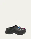 Balenciaga Mule Crocs Con Iconici Charm Jibbitz Rimovibili In Noir