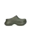 Balenciaga Khaki Crocs Edition Mules In Green