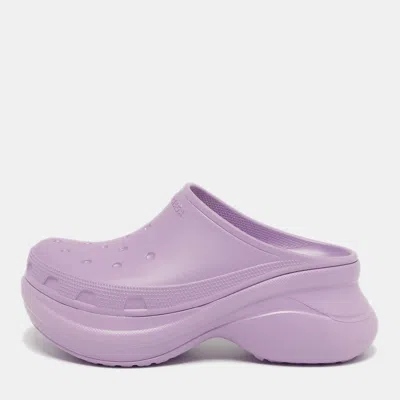 Pre-owned Balenciaga X Crocs Size 39 Purple Rubber Mules