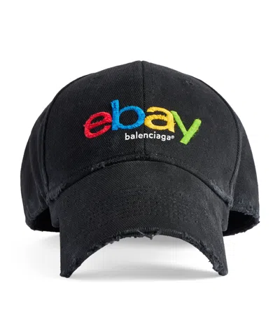 Balenciaga X Ebay Logo Cap In Black