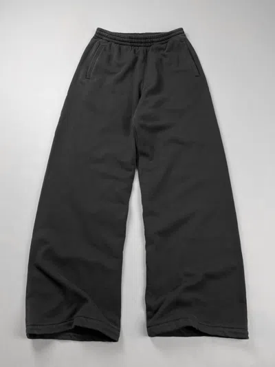 Pre-owned Balenciaga X Gap Yeezy Gap Wide Leg Double Layer Black Sweatpants Balenciaga In Navy