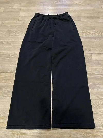 Pre-owned Balenciaga X Gap Yeezy Gap Wide Leg Flared Sweatpants In Black