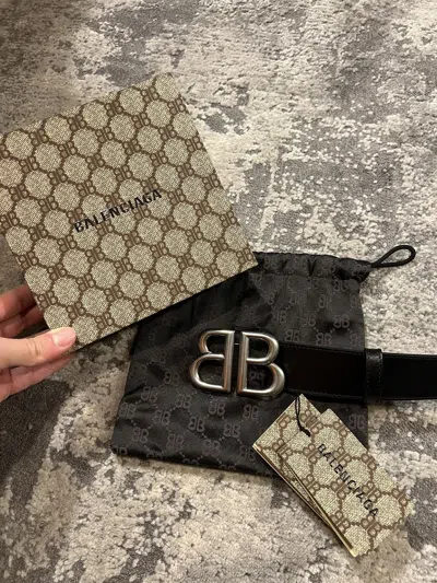Pre-owned Balenciaga X Gucci Hacker Project Belt In Black