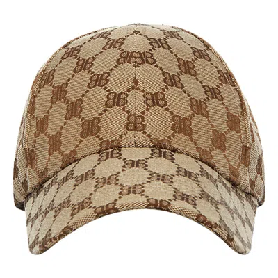 Balenciaga X Gucci The Hacker Project Cap 'beige' In Brown