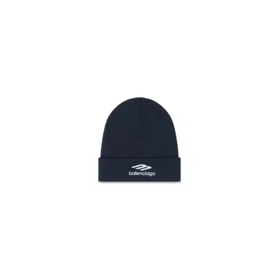 Pre-owned Balenciaga X Hat Balenciaga Hat Beanie Logo Monogram Wool 723343443b14077 In Navy