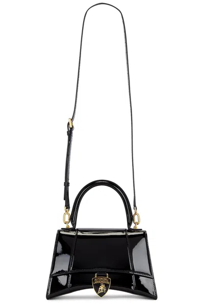Balenciaga X Lamborghini Hourglass Small Top Handle Bag In Black