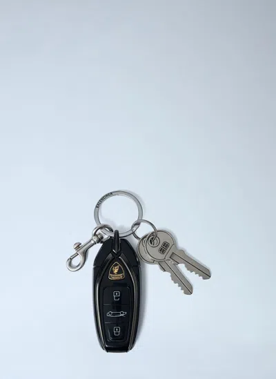 Balenciaga X Lamborghini Logo Charm Keyring In Silver