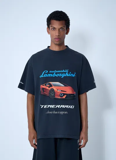 Balenciaga X Lamborghini Men Automobili Lamborghini T-shirt In Black