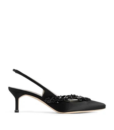 Balenciaga X Manolo Blahnik Embellished Slingback Heels 50 In Black