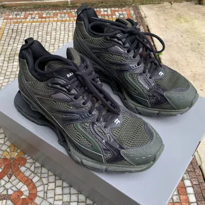 Pre-owned Balenciaga X-pander Sneakers (olive) In Green