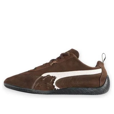 Balenciaga X Puma Speedcat Suede 'distressed Brown White' In Multi