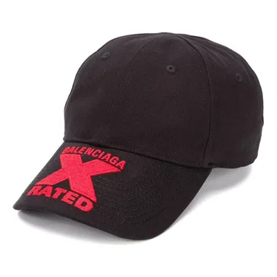 Balenciaga X Rated Cap 'black Red' In Multi