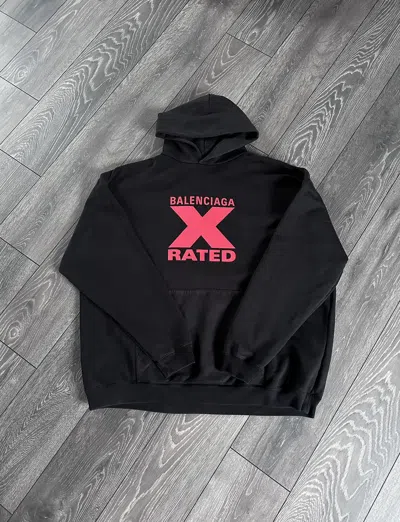 Pre-owned Balenciaga X Rated Oversized Hoodie Black Red