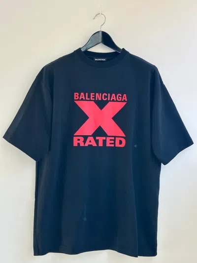 Pre-owned Balenciaga X-rated T-shirt In Black