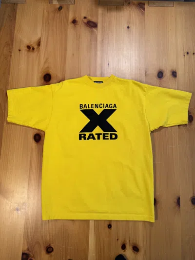 Pre-owned Balenciaga X Rated T Shirt Yellow