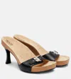 Balenciaga X Scholl 80 Leather Mules In Black