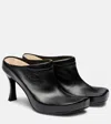 Balenciaga Debossed Logo Heeled Mules In Black