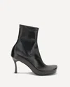 Balenciaga 75mm Leather Square-toe Boots In Black