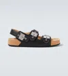 Balenciaga X Scholl Leather Sandals In Black
