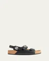 Balenciaga X Scholl Leather Slingback Sandals In Black