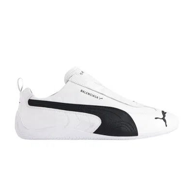 Pre-owned Balenciaga X Speedcat Leather 'white Black' | Men's Size 41