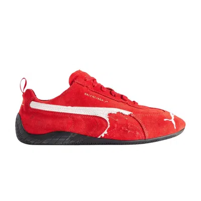 Pre-owned Balenciaga X Speedcat Suede 'red White' | Men's Size 42